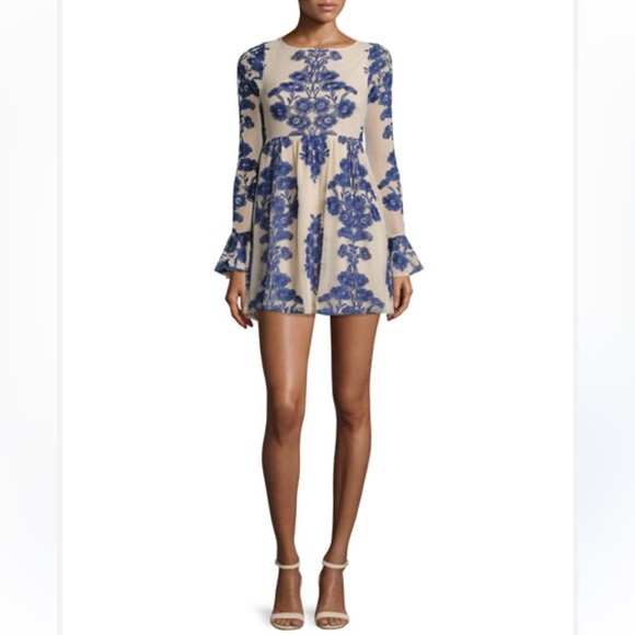 For Love & Lemons Temecula Floral Embroidered Mini Long Sleeved Dress - Picture 5 of 16